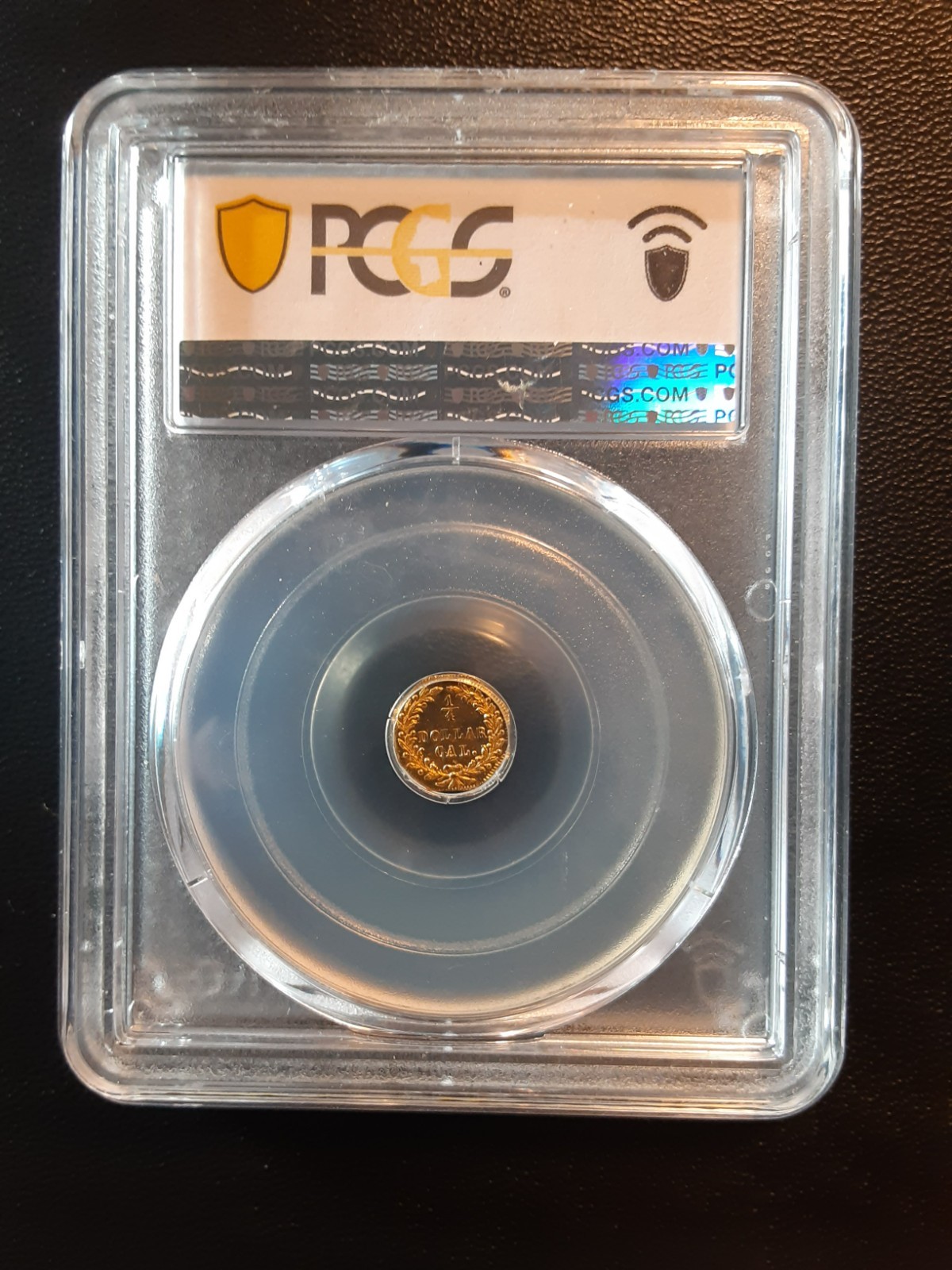 California Territorial Gold Octagonal 25C - Graded PCGS MS64 BG-790