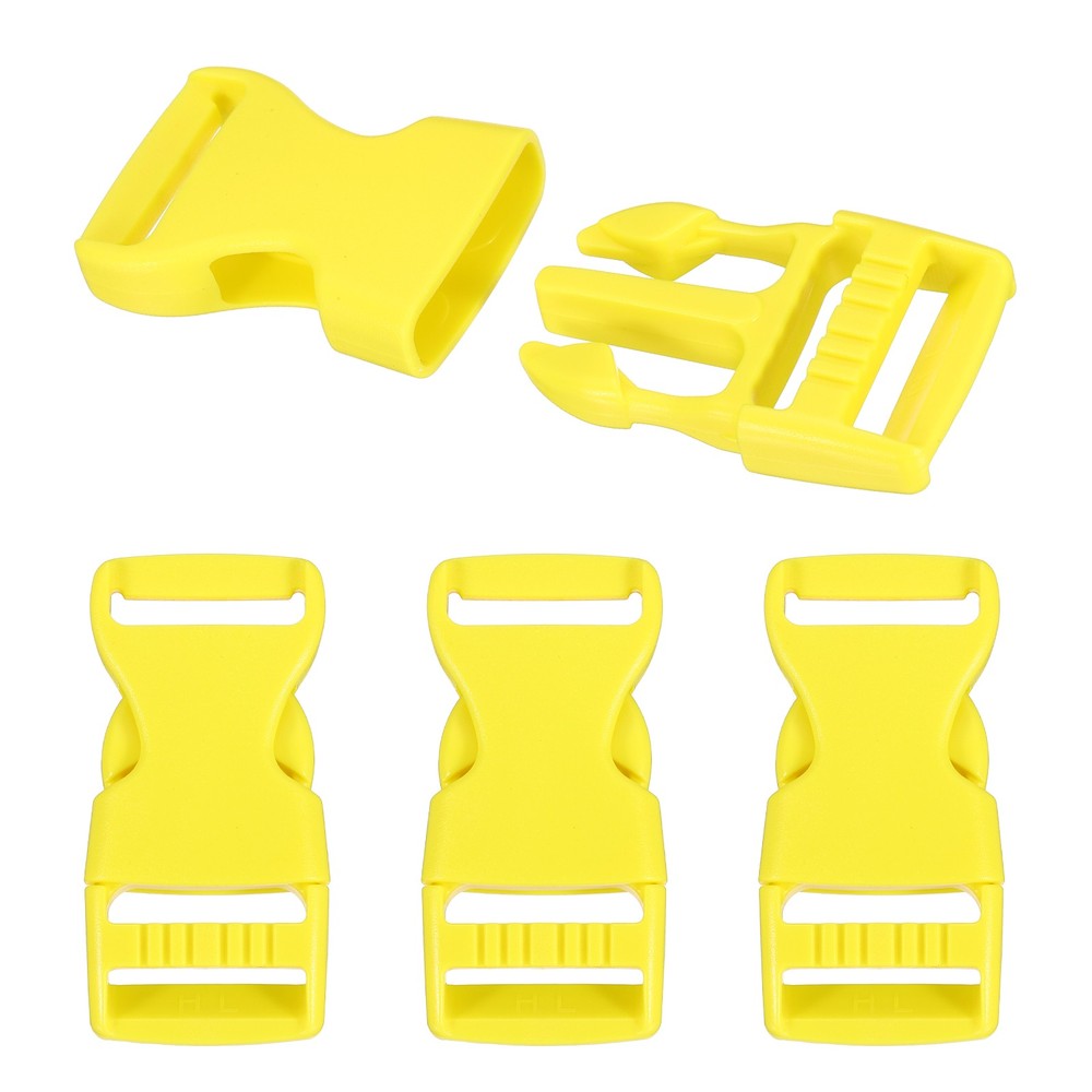 4 Pack Quick Side Release Buckle, 1" Plastic Buckle Clip, Light Yellow