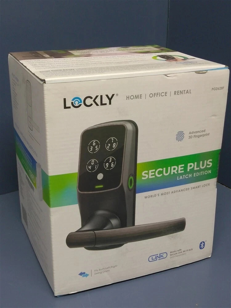 Lockly PGD628F Secure Plus Smart Lever Lock Bluetooth & Fingerprint Oiled Bronze