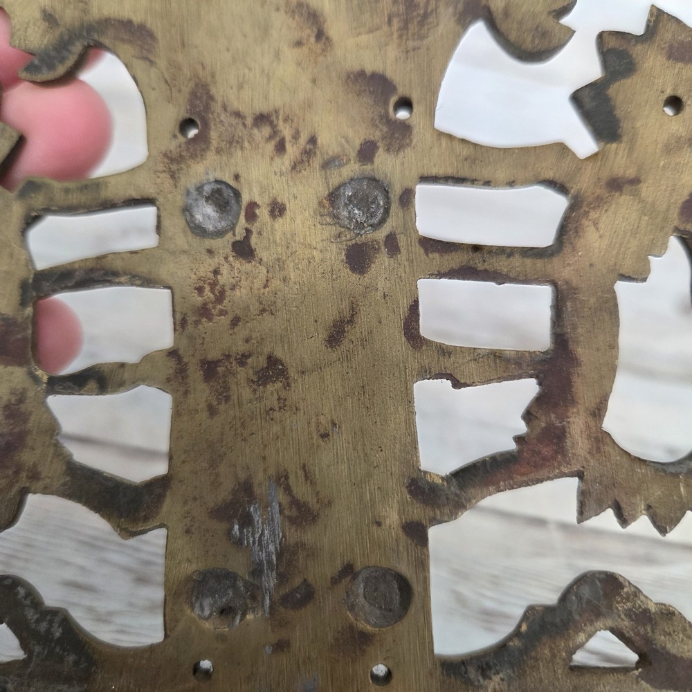 Vintage Ornate Solid Brass Surface Bolt Door Latch Lock Missing Catch