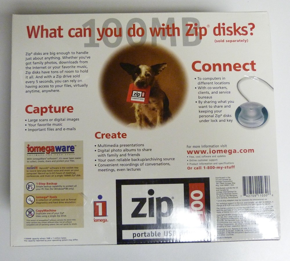 Iomega Zip 100 Portable USB Drive - MAC & PC - NEW - SEALED PACKAGE