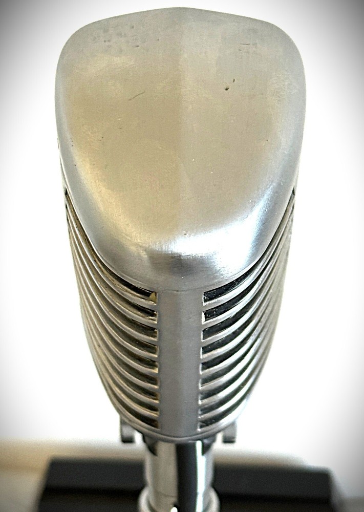 Vintage 1950's ASTATIC 77L Dynamic Microphone, original element, stand & cable