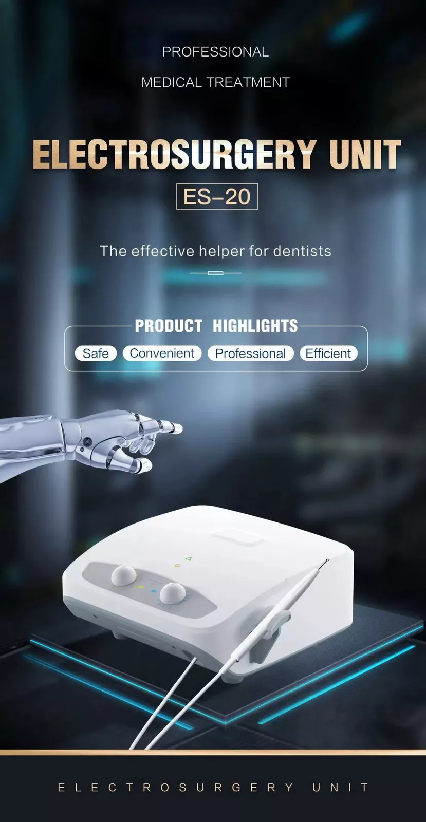 Electrosurge Dental / Vet Cutting Unit w/7 Electrodes 110V NIB