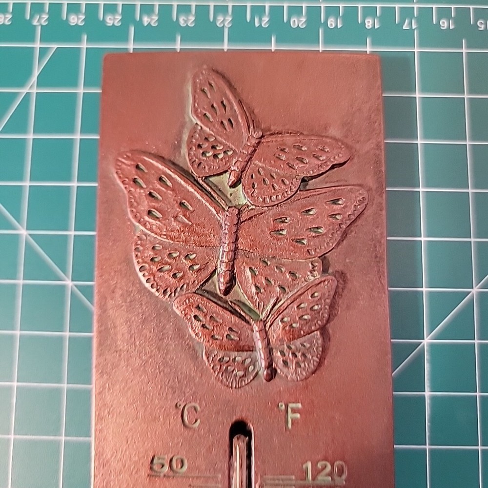Solid Heavy Duty 🦋 Thermometer Metal Rustic Finish 8.75"