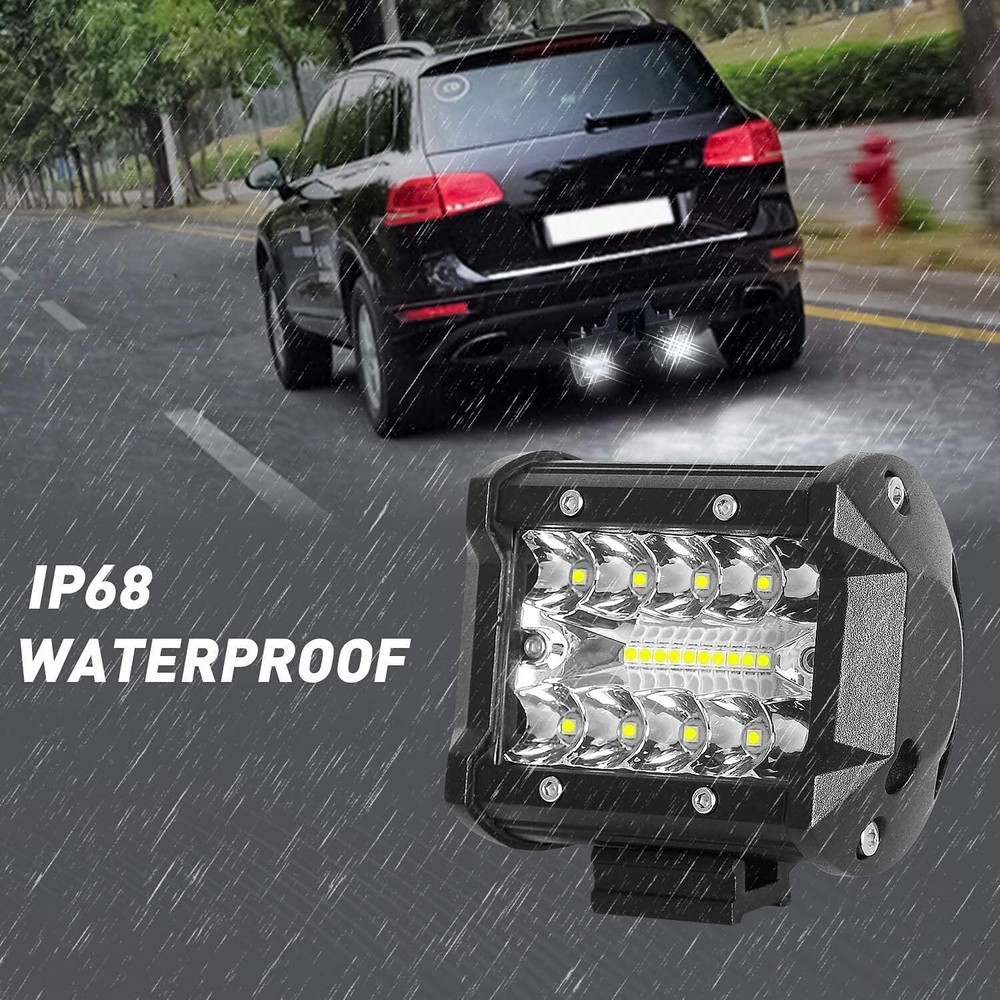 Tow Hitch Mount Bracket 4'' LED Work Light Pods Off Road Driving Backup Reverse