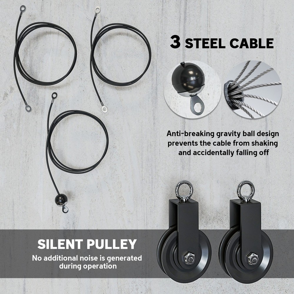 Weight Pulley Cable System Home Gym LAT Pull Down Bicep Curl Workout - RED