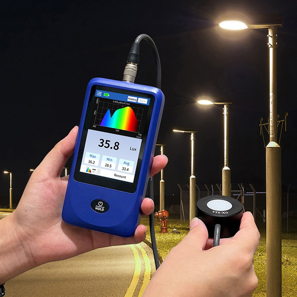 2-Light Spectrum Meter Handheld Spectrometer Illuminance Meter Curve
