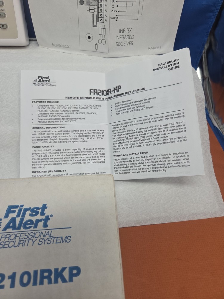 First Alert SECURITY Systems FA210IR- KP REMOTE CONSOLE Reciever Keypad TX