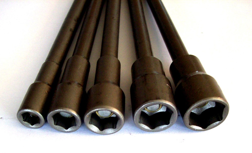 New 5pc 6" LONG MAGNETIC NUT DRIVER SET w / quick release hex shank