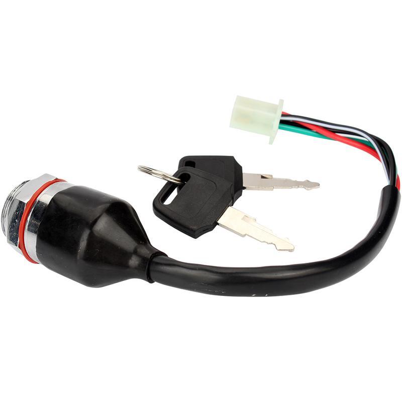 US 4 Wire 4 Pin Ignition Key Switch Starter+ 2 Keys On-Off key cylinder Switch