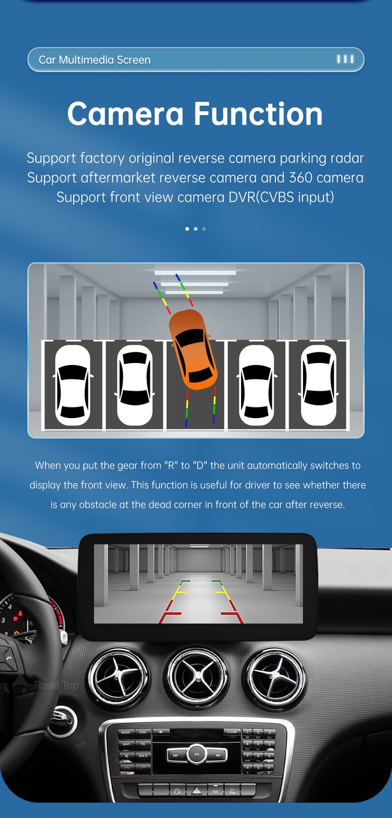 12.3" Wireless CarPlay Multimedia Touch Screen For Benz A B GLA CLA 2013-2019