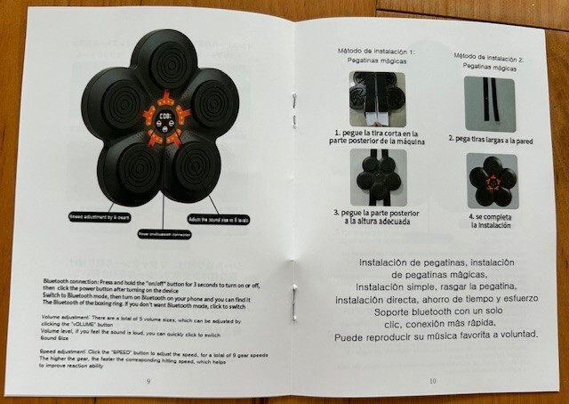 Smart music boxing machine Wall Mount with Gloves