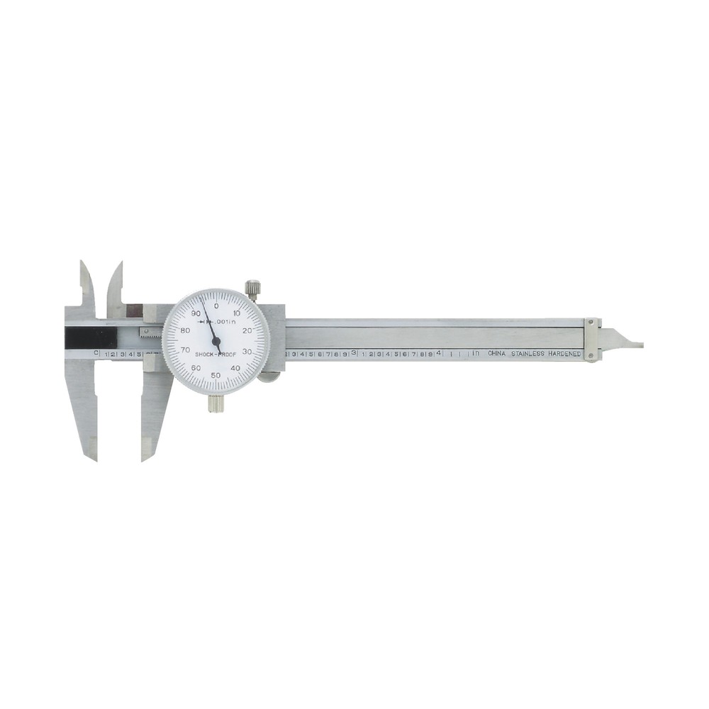 TTC TDC-4 Dial Caliper, 0 - 4" Range, White Face