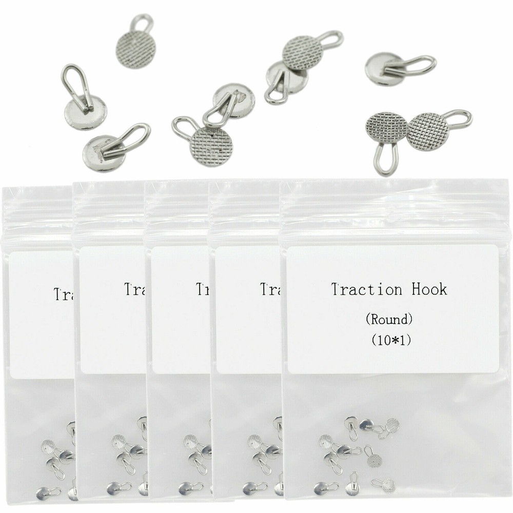 10x Dental Orthodontic Caplin Hook Traction Bondable Lingual Button Round Base