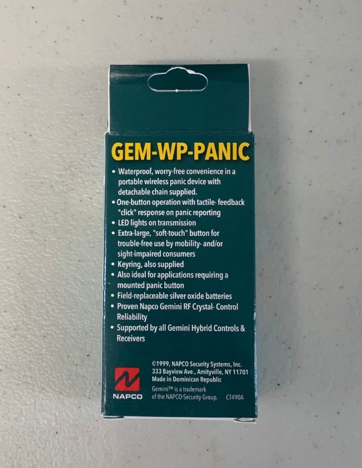 Napco Gemini GEM-WP-PANIC Wireless One Button Weatherproof Panic Transmitter