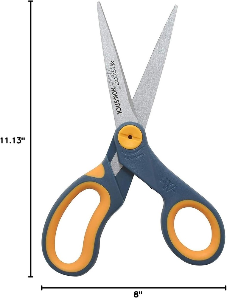 8-Inch Titanium-Bonded Non-Stick Straight Scissors with Adjustable Glide Feature
