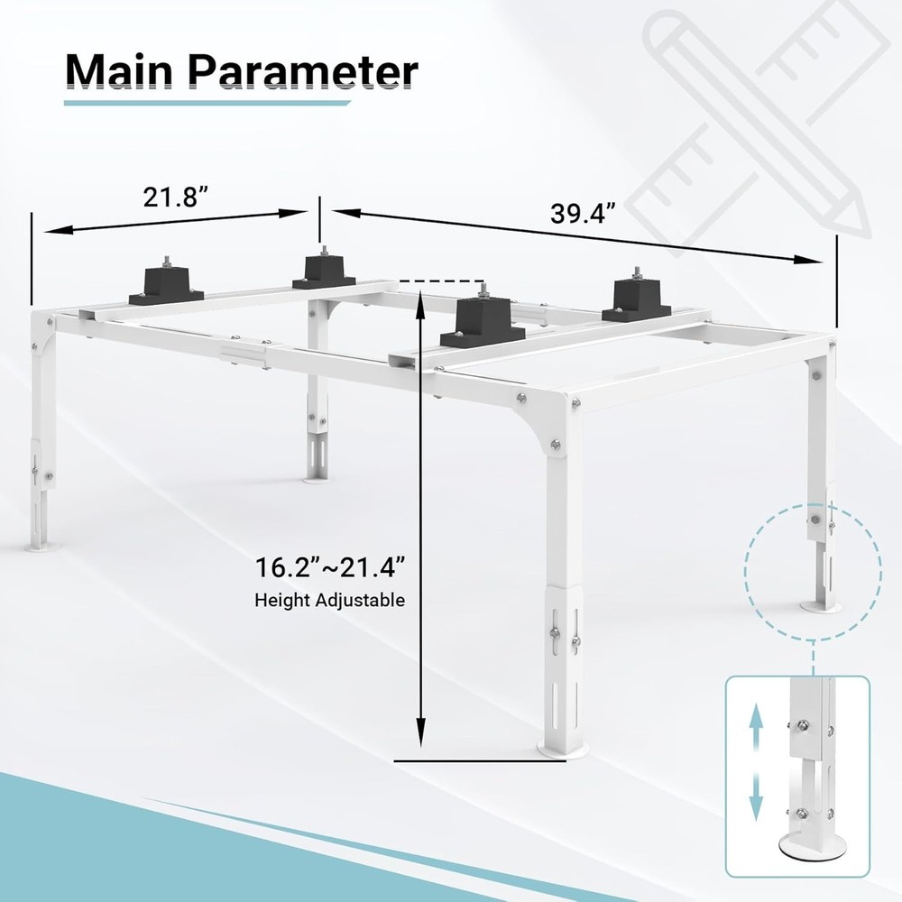 Mini Split Ground Stand Adjustable Anti-Vibration Mini Split Stand W 400LBS Load