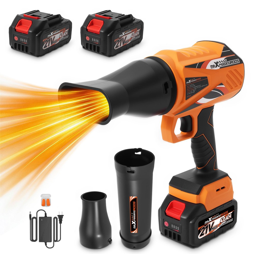 Brushless Cordless Leaf Blower 21V 550 CFM Variable Speed 2 Batteries