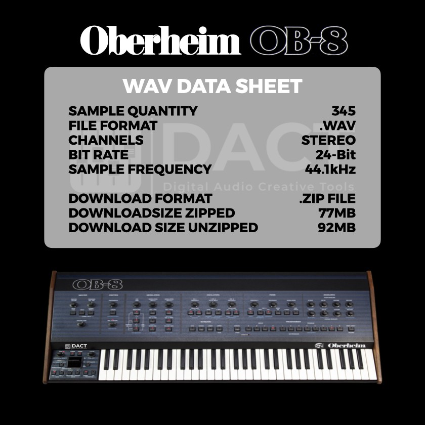 Oberheim OB-8 Synthesizer Sample Library - Instant Access
