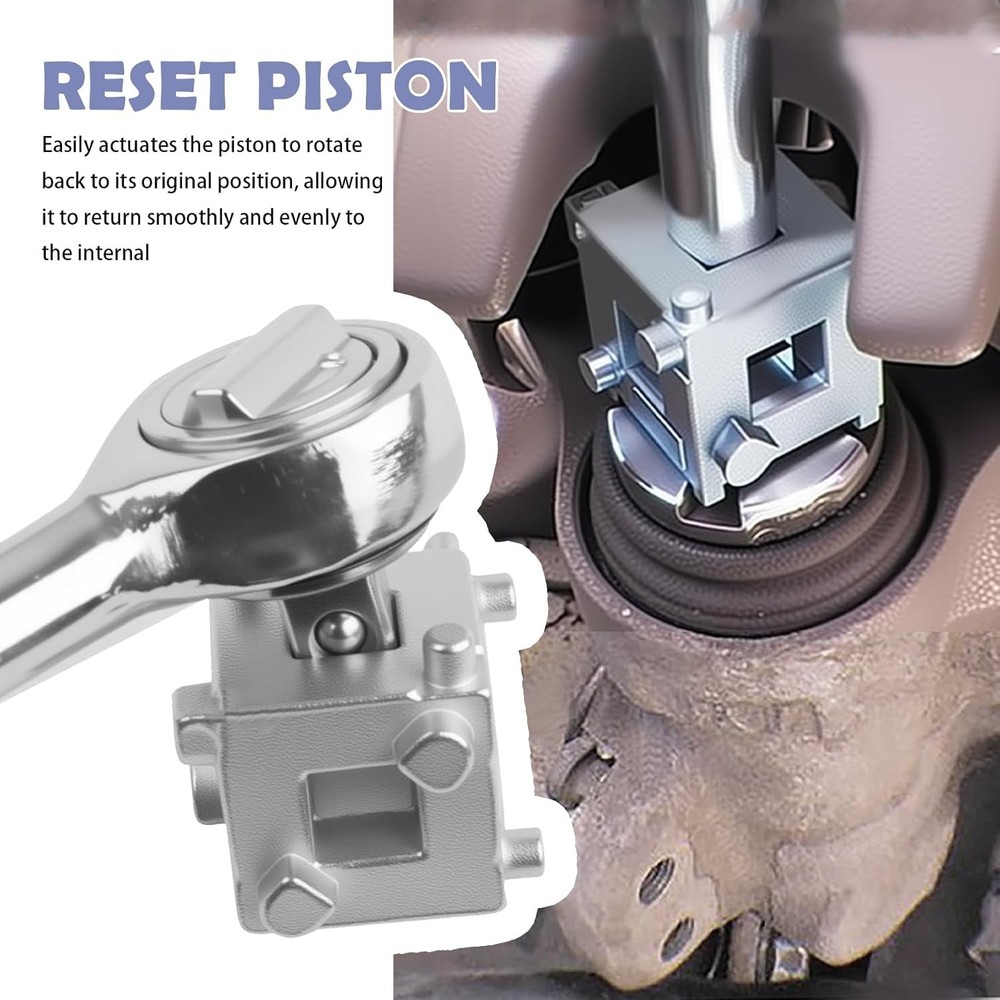 Car Cube Brake Caliper Compression Tool with 3/8" Square Drive,Six-Side-in-One D