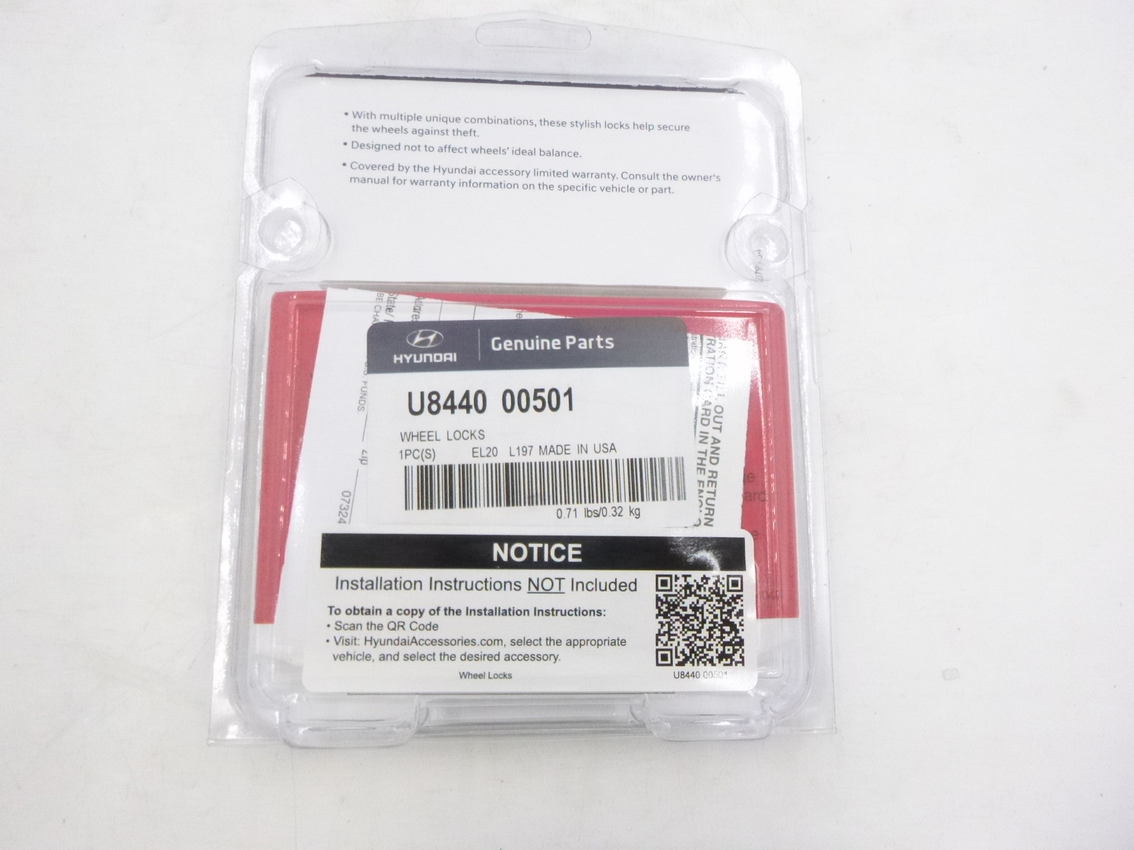 Genuine OEM Hyundai U8440-00501 Wheel Locks for 2016-2022 Hyundai Tucson
