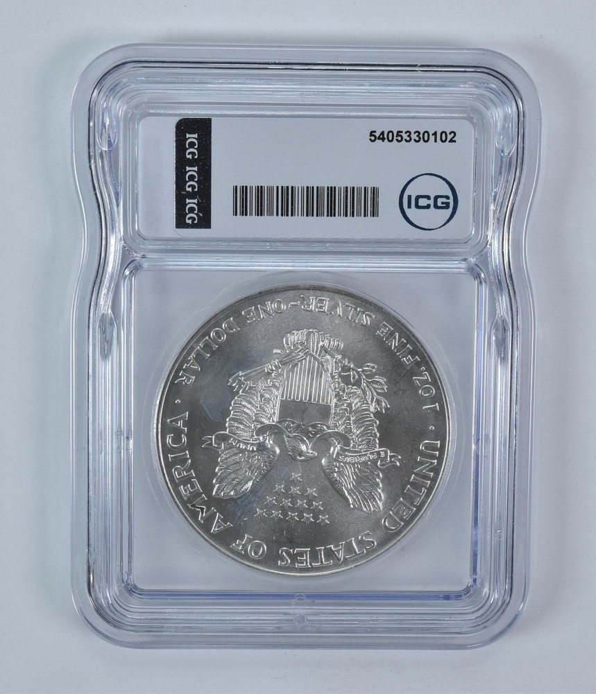 2000 American Silver Eagle Mint Error Struck Thru Authentic ICG