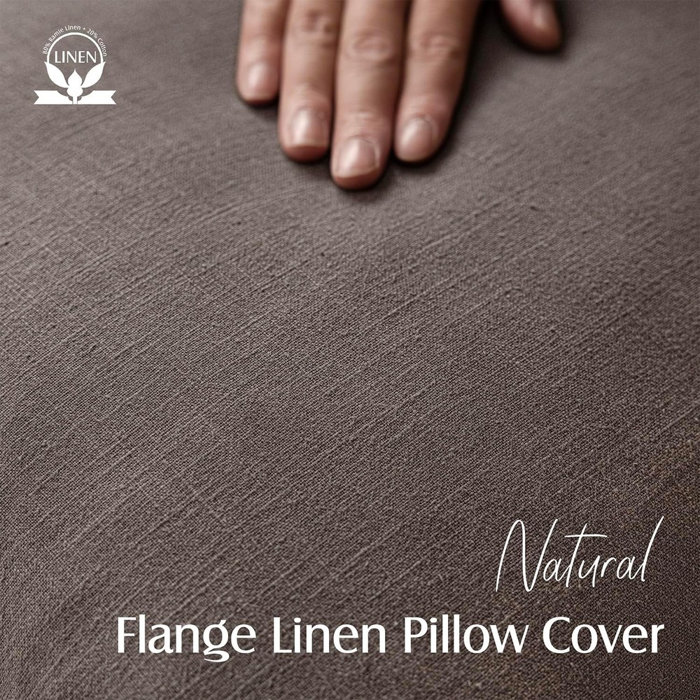 BRAND NEW ~ Set/2 Light Coffee Decorative Linen Solid Throw Pillow Covers 26x26