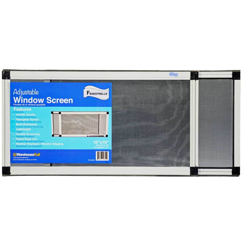 Adjustable Window Screen, Vertical/Horizontal, 10"x19-36" or 19"x10-18", 4 Pack
