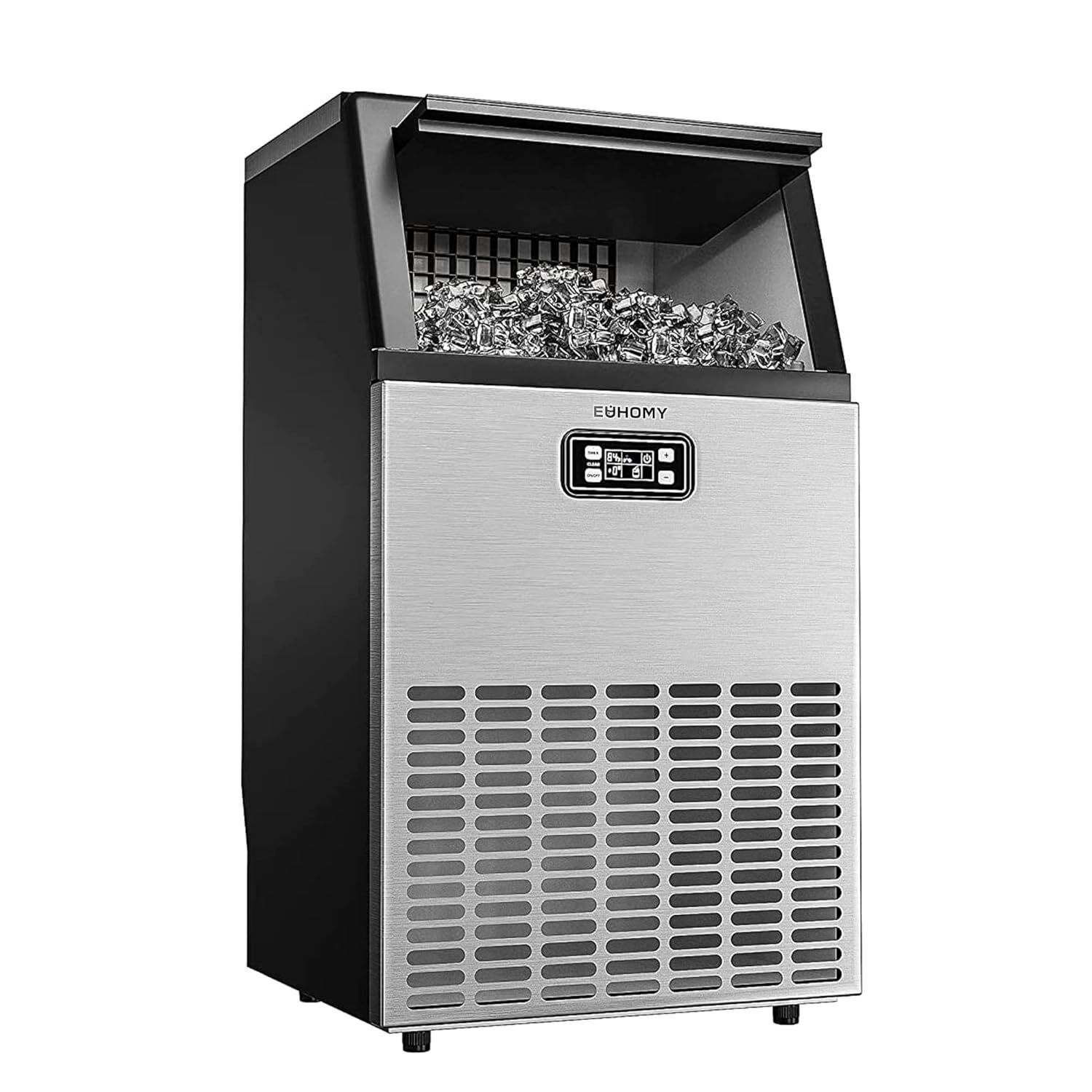 EUHOMY Commercial Ice Maker Machine, 100lbs/24H Stainless Steel Under Counter ic