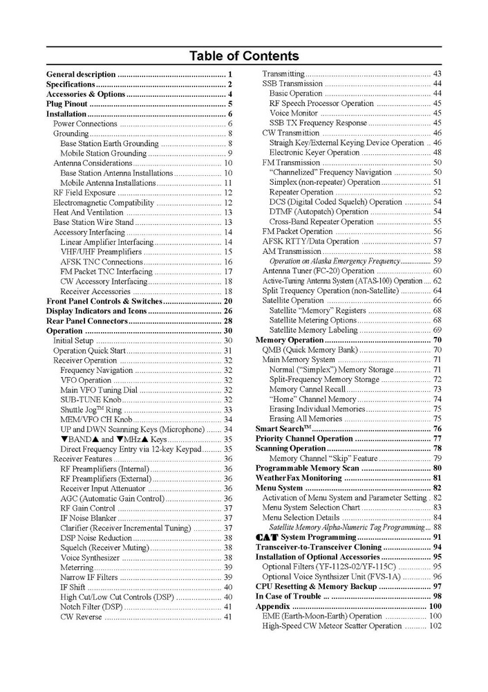 Yaesu FT-847 Transceiver Instruction Manual Operating Guide Coil Bound