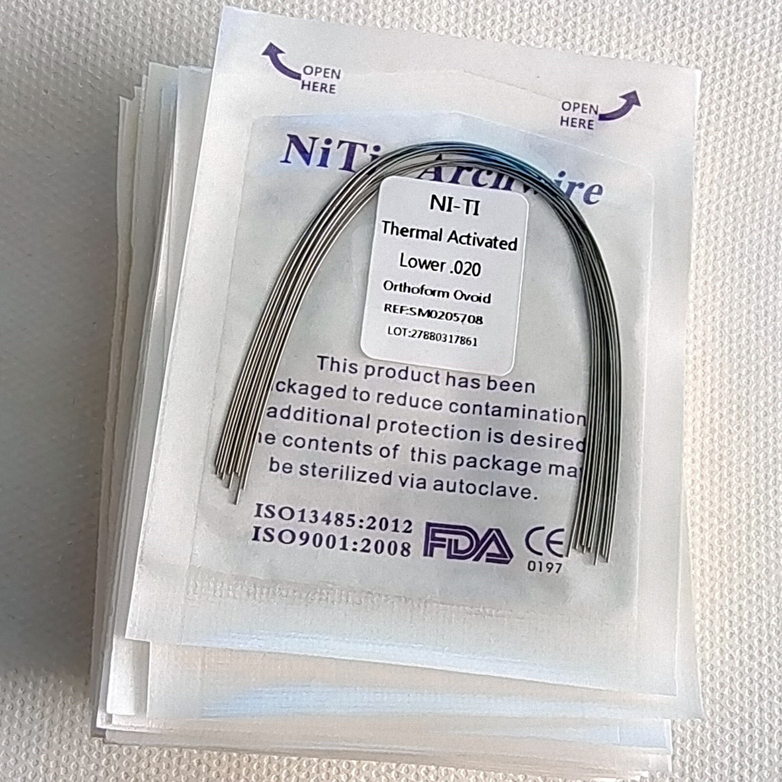 Dental Ortodoncia Térmica Activada Niti Arco Redondo de Alambre 10 Tamaños Super