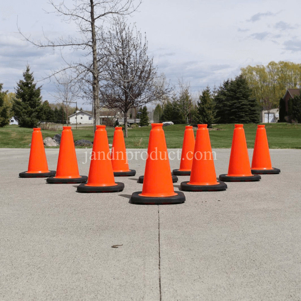 Orange 12″ Traffic Cone – JBC Black Base