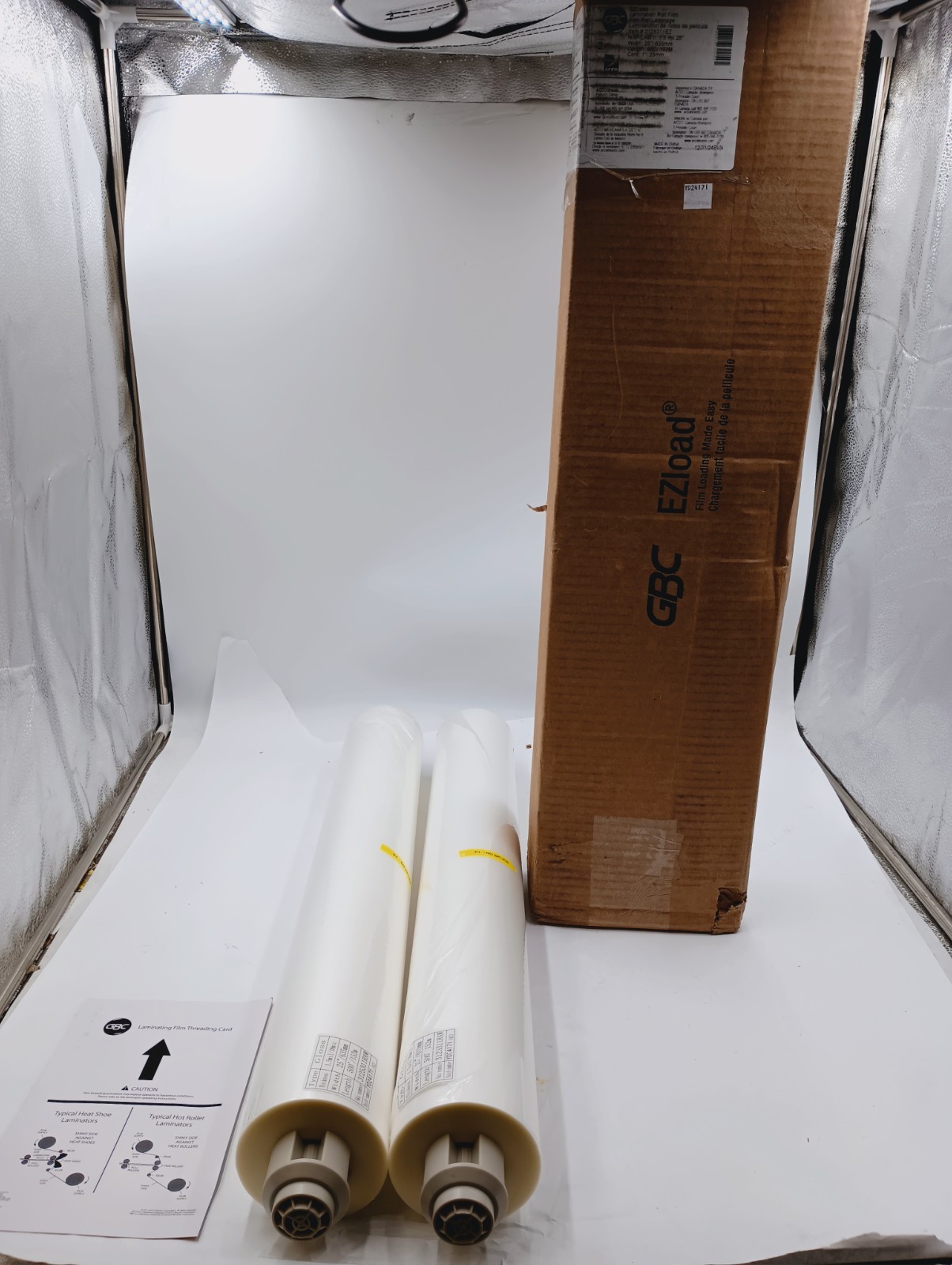 (2) GBC EZ LOAD LAMINATION FILM ROLLS 3125311EZ 25" X 500' NEW FREE SHIP