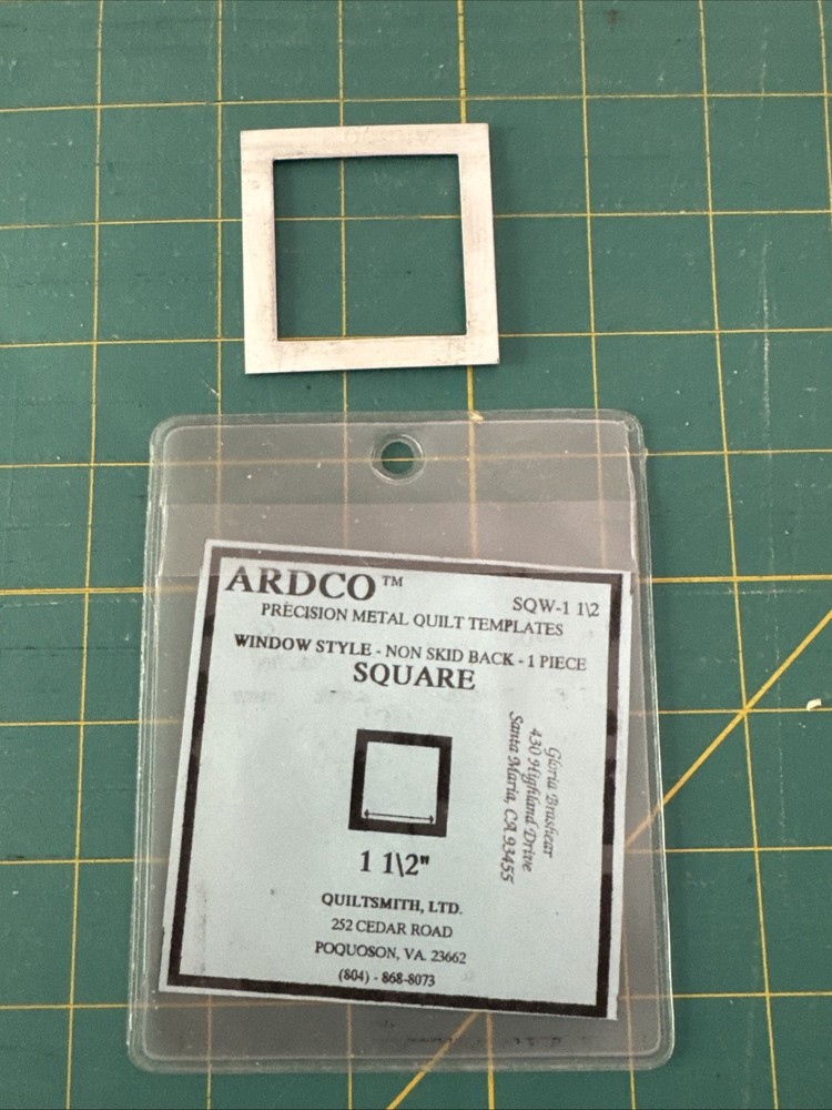Ardco Precision, Metal Quilt Template, One And A Half Inch Square