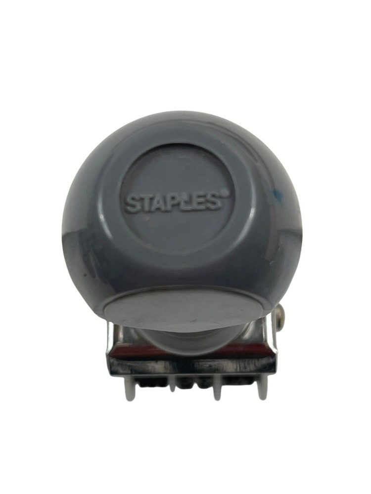 Staples Self-Inking Date Stamp Gray Handle Adjustable Year Range A40