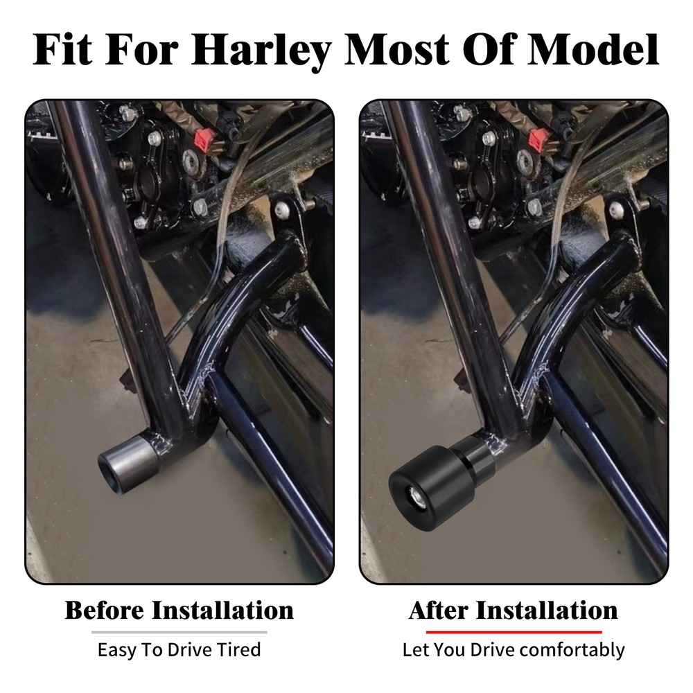 2x Engine Protective Guards Crashs Bars Black Protector M12 End Balls For Harley