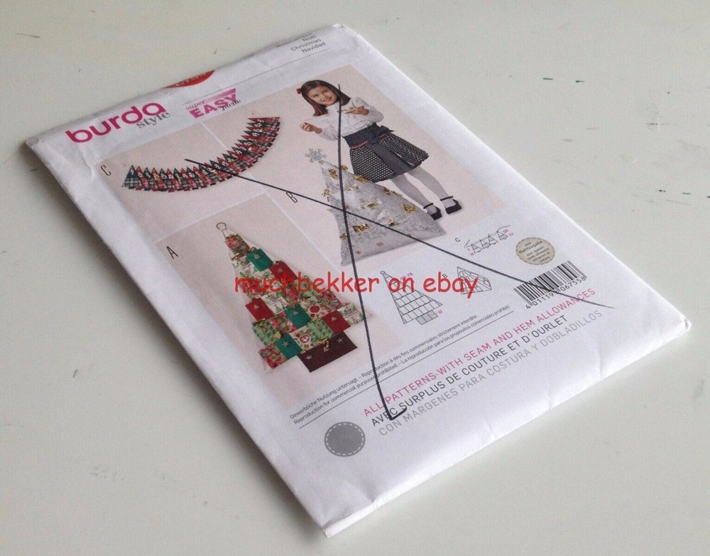 Burda Craft Sewing Pattern 6755 ~ Easy Christmas Tree Advent Calendars