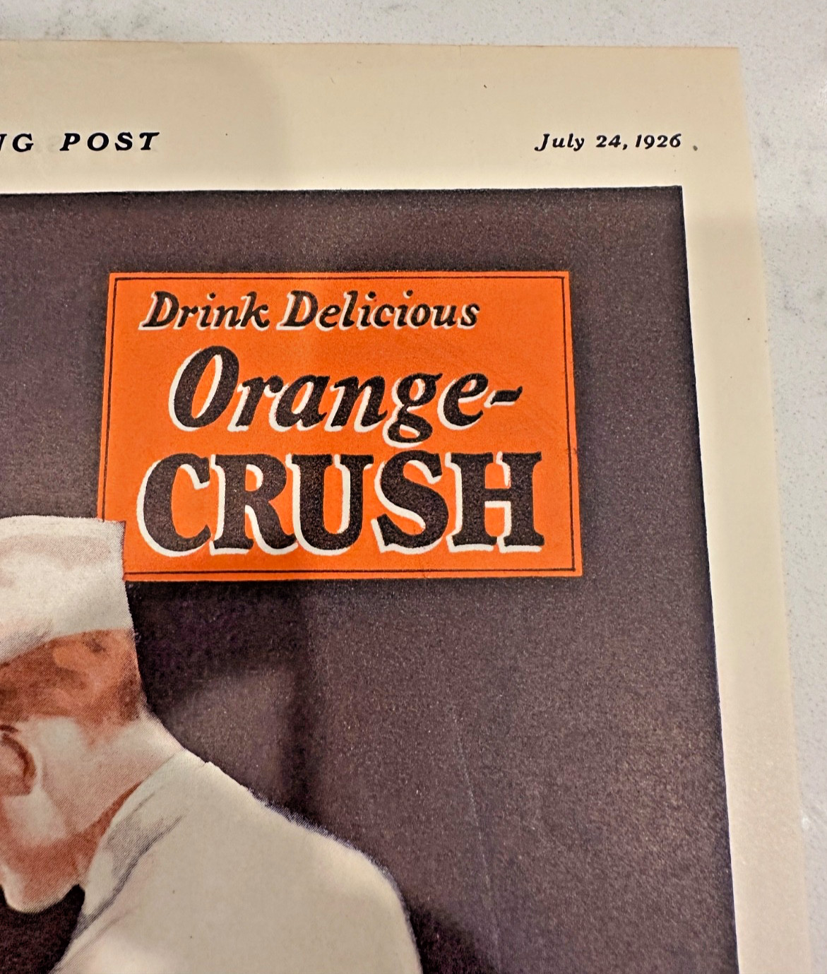 Ward's Orange Crush one-page ad Saturday Evening Post July 24, 1926