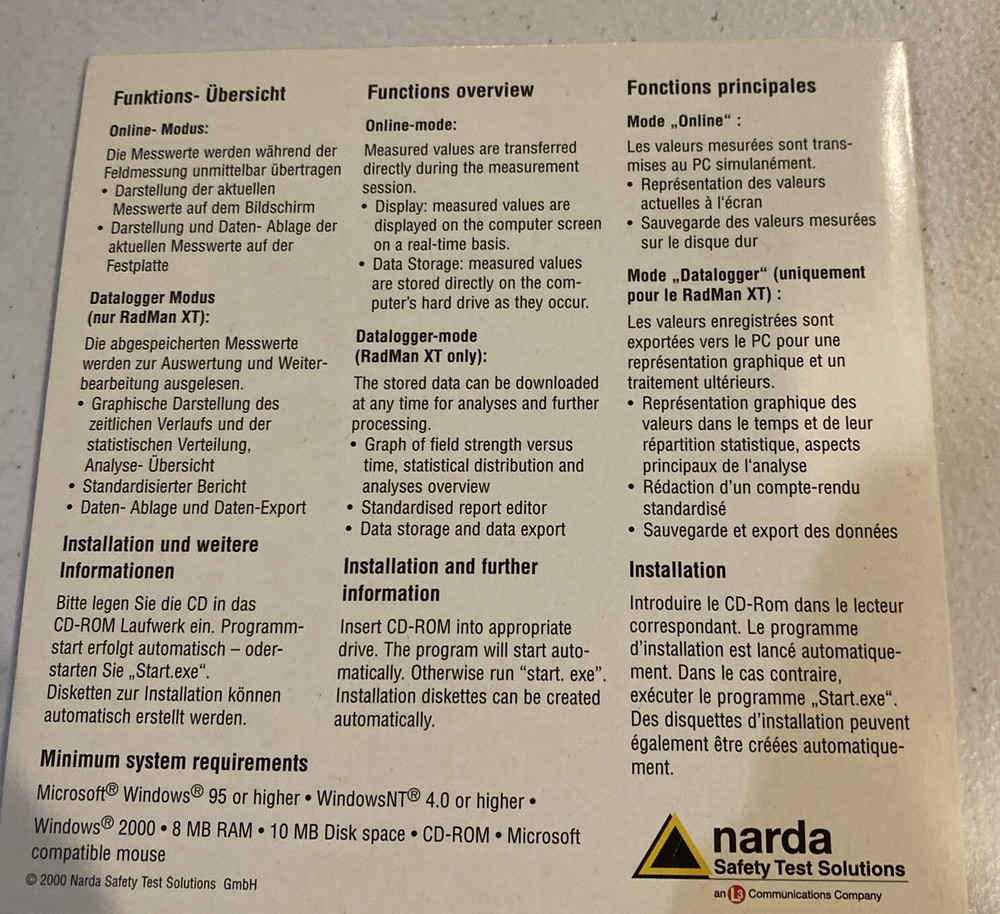 Radman Narda XT With Cable , Software, Earphone