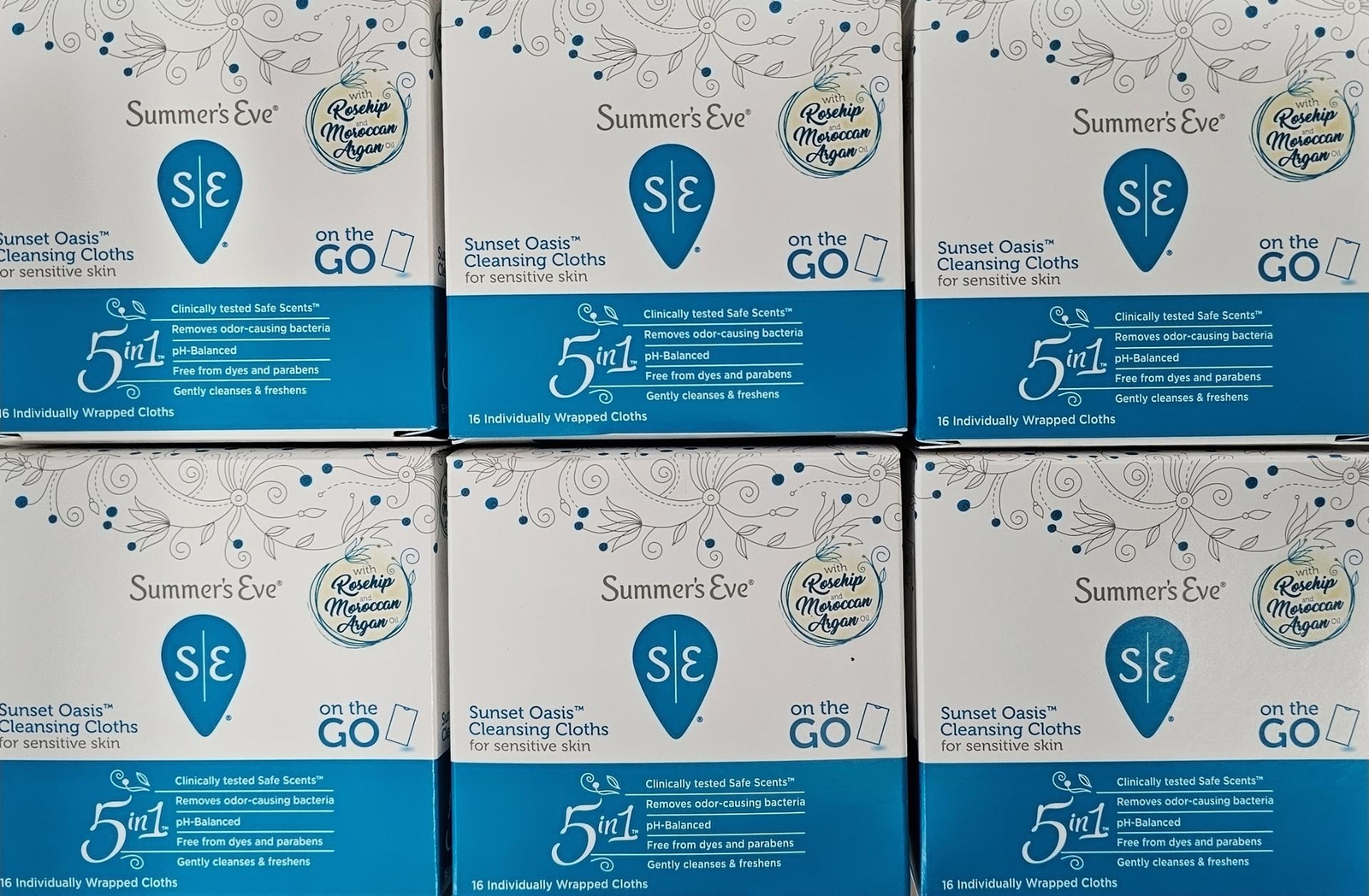 Summers Eve Cleansing Cloths 16 Count Sunset Oasis (6 Pack - 96 Wipes Total)