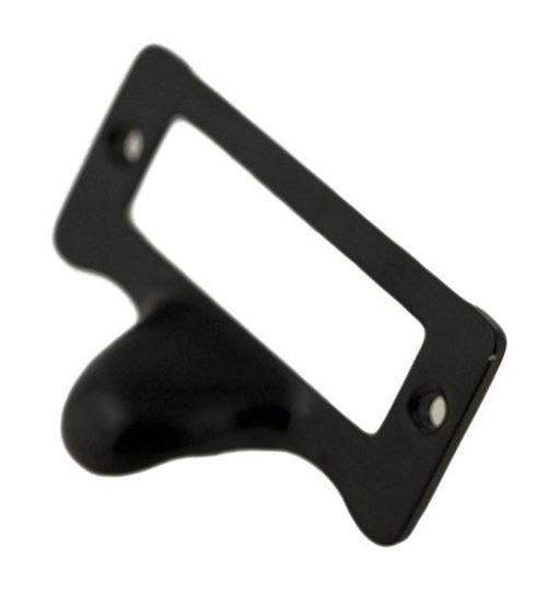 File Label Holder w/ Finger Pull - Matte Black - 2 1/4" x 1 3/8"