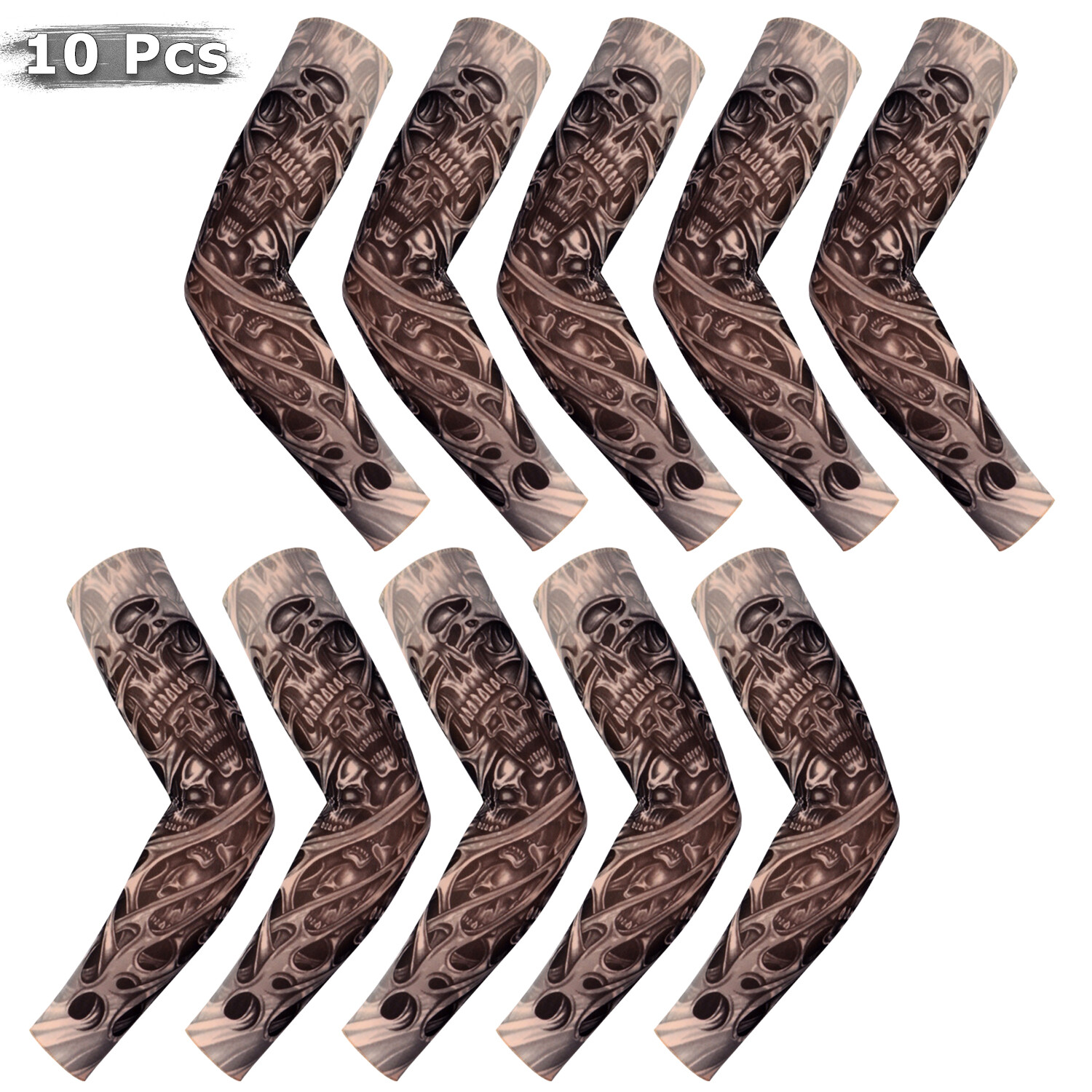 10 PCS Tattoo Cooling Arm Sleeves Cover Basketball Golf Sport UV Sun Protection
