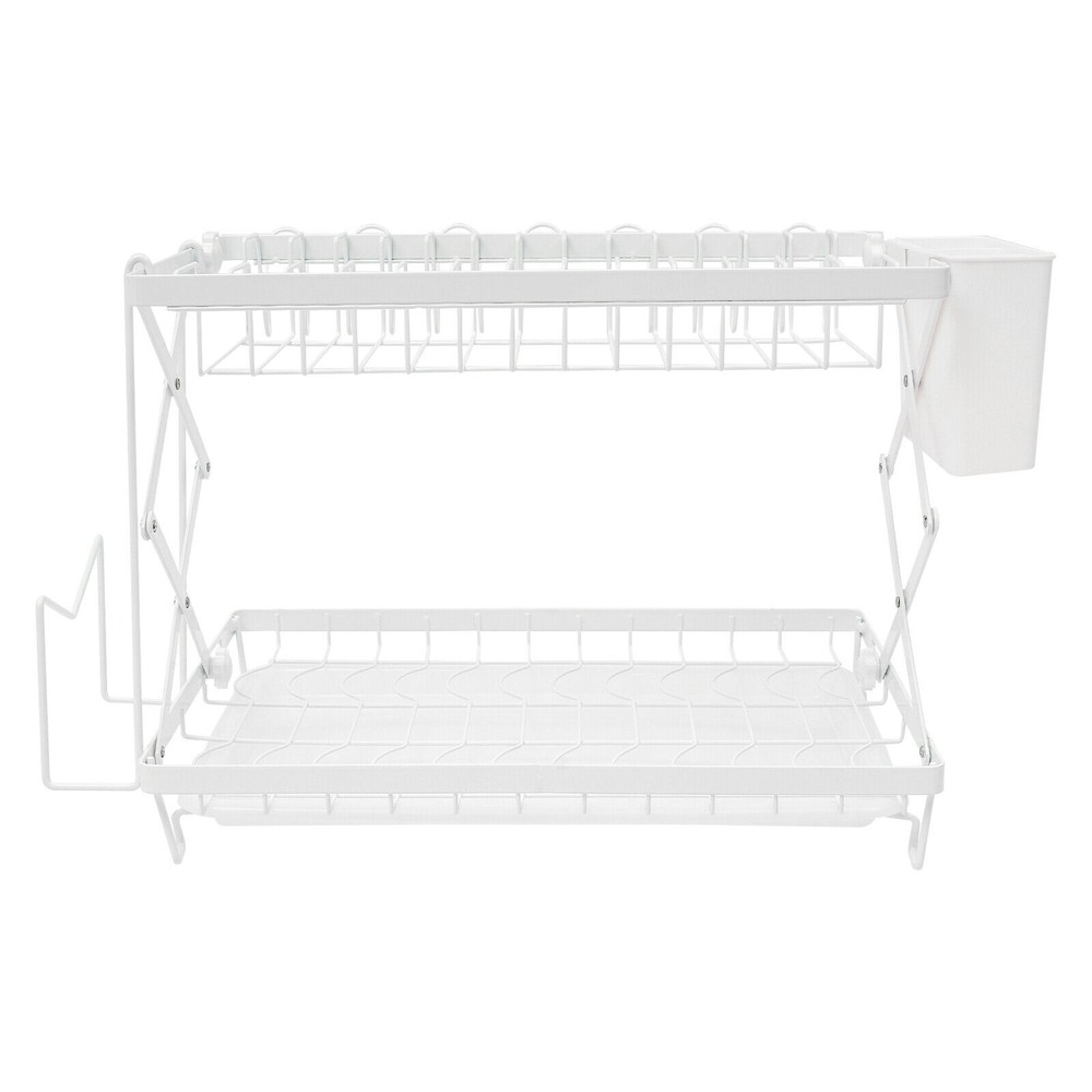 2 Tier Dish Drying Rack for Kitchen, Foldable Dish Drying Rack, Dish Drying Rack