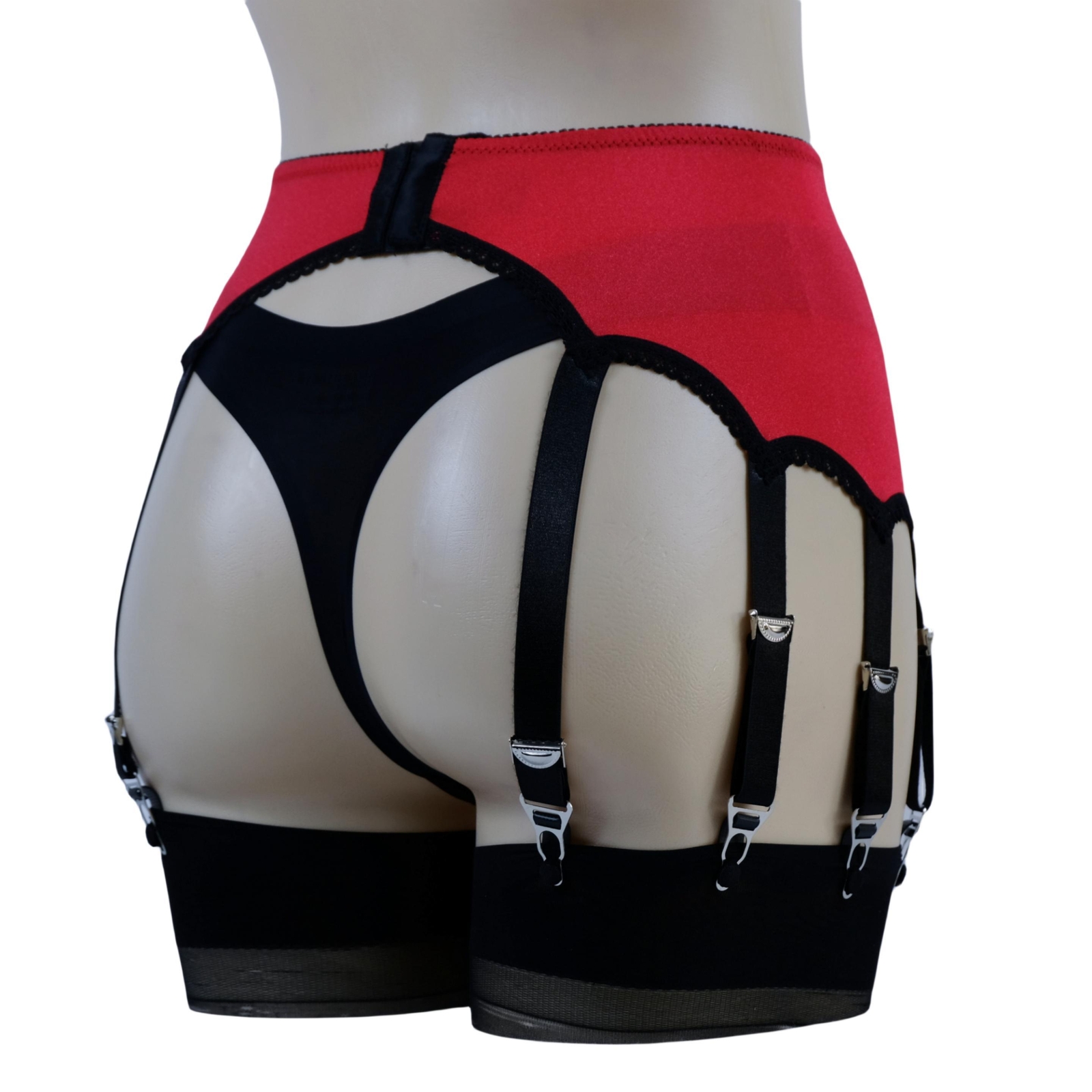 Luxallacki High Waist 10 Straps Garter Belt for Thigh Highs Girdle Metal Clips