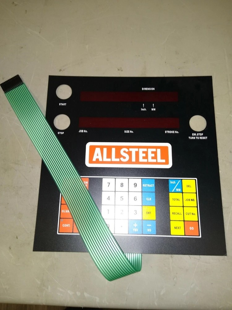 Allsteel Hydraulic Shear Control Panel Membrane