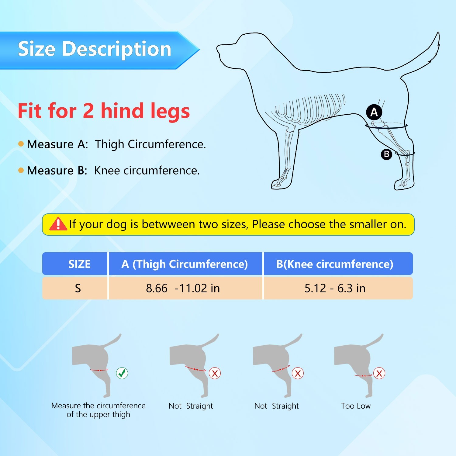 Dog Knee Brace for Torn ACL Hind Leg - Rear Leg Wrap with Metal Stabilizers