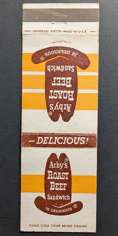 Vintage Arby's Roast Beef Matchbook Cover
