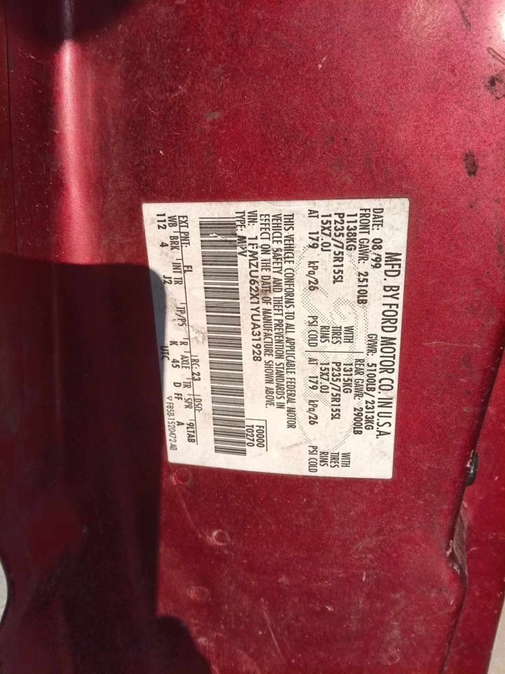 EXPLORER 2000 Fuse Box Cabin 6583