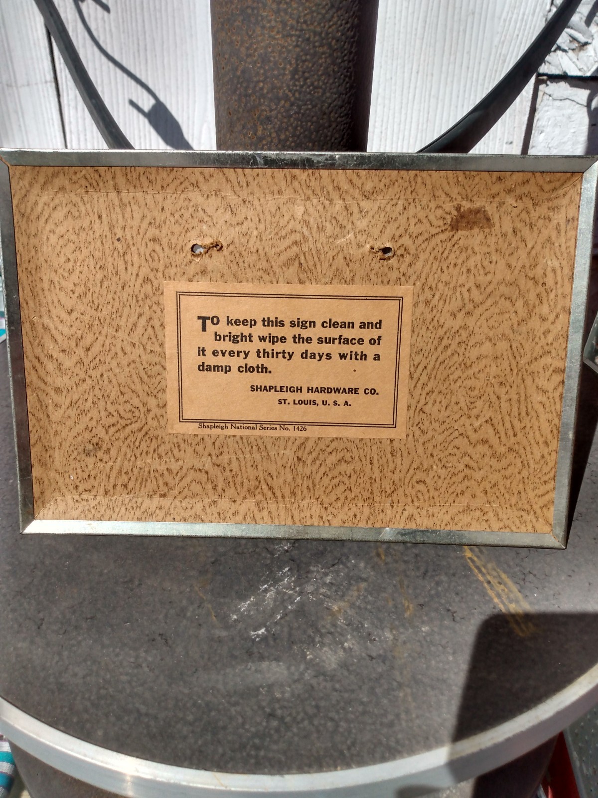 Shapleigh Hardware Co Diamond Edge Is a Quality Pledge Metal sign St Louis Mo