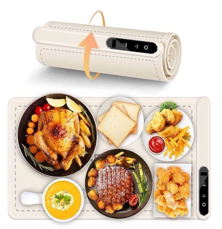 Electric Warming Mat Tray for Buffets Party 7 Level Temperatures Timer